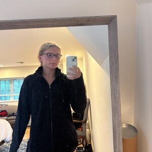 Athleta Fleece Zip Up Hoodie - Black